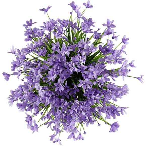 8 Bundles Artificial Daffodils Flowers, Fake Artificial Greenery (Purple) - Picture 12 of 14